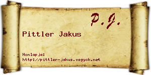 Pittler Jakus névjegykártya